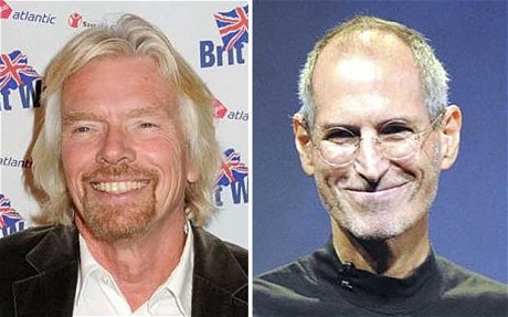 Dos grandes gurus, richard Branson y Steve Jobs. Foto:telegraph.co.uk